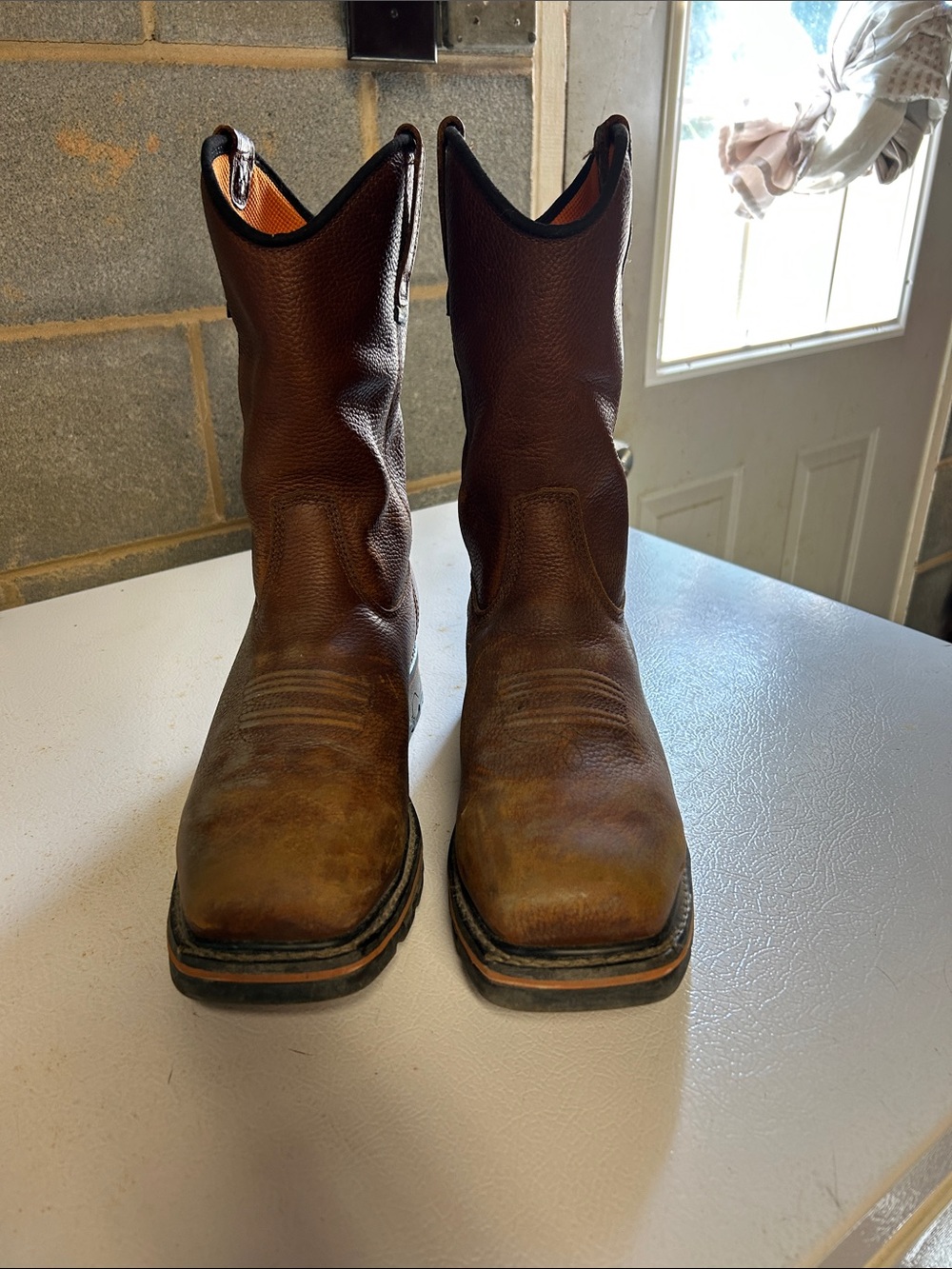 Timberland Brown Leather Pull-On Work Boots